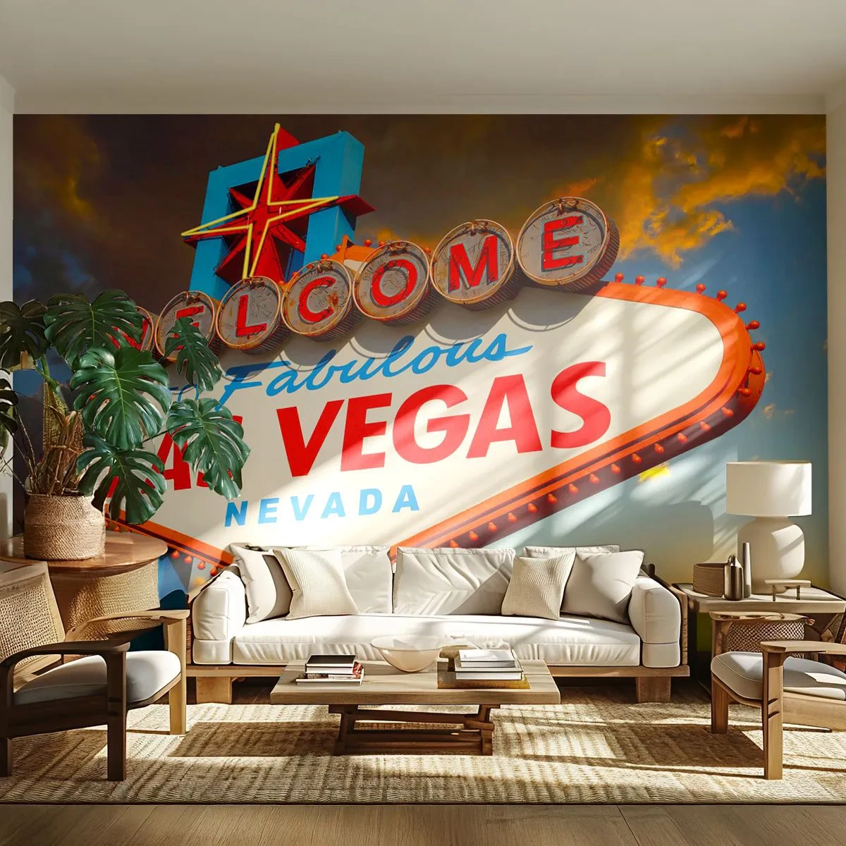 Självhäftande Fototapet Deluxe Sticker - Hjälpa lyckan - Resor, Las Vegas, Stad - 250x175 cm