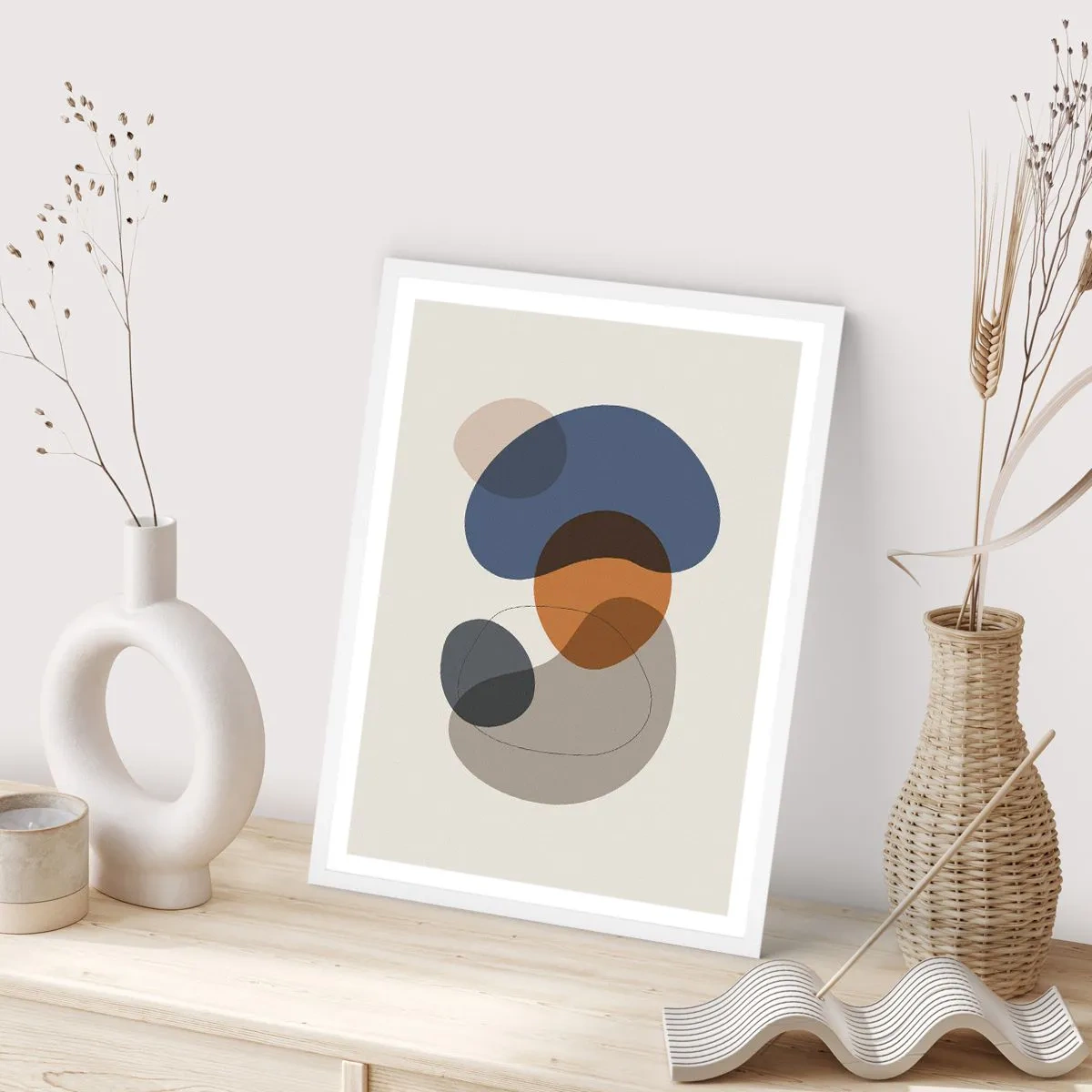 Affisch i vit ram - Färgernas droppar - 50x70 cm