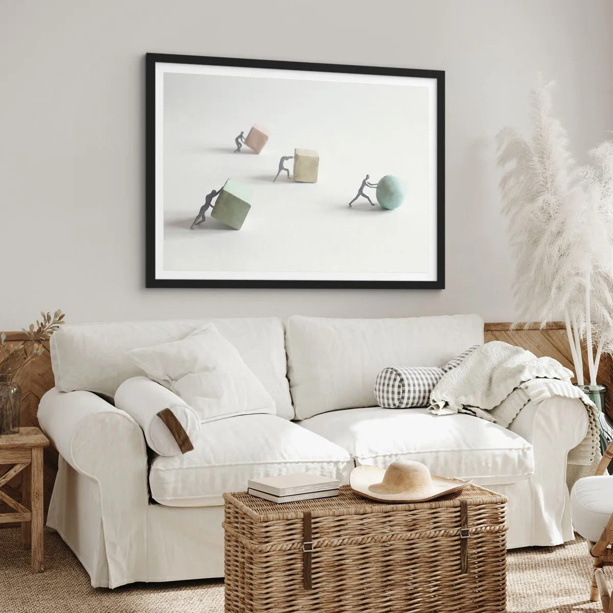 Affisch i svart ram - Livet leker - 40x30 cm