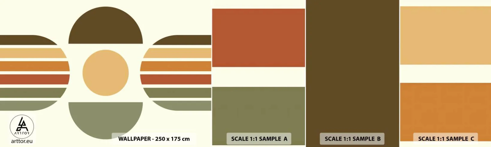 Fototapet Prov Standard Eco - I jordens färger - Abstraktion, Bit, Grafik - 100x30 cm