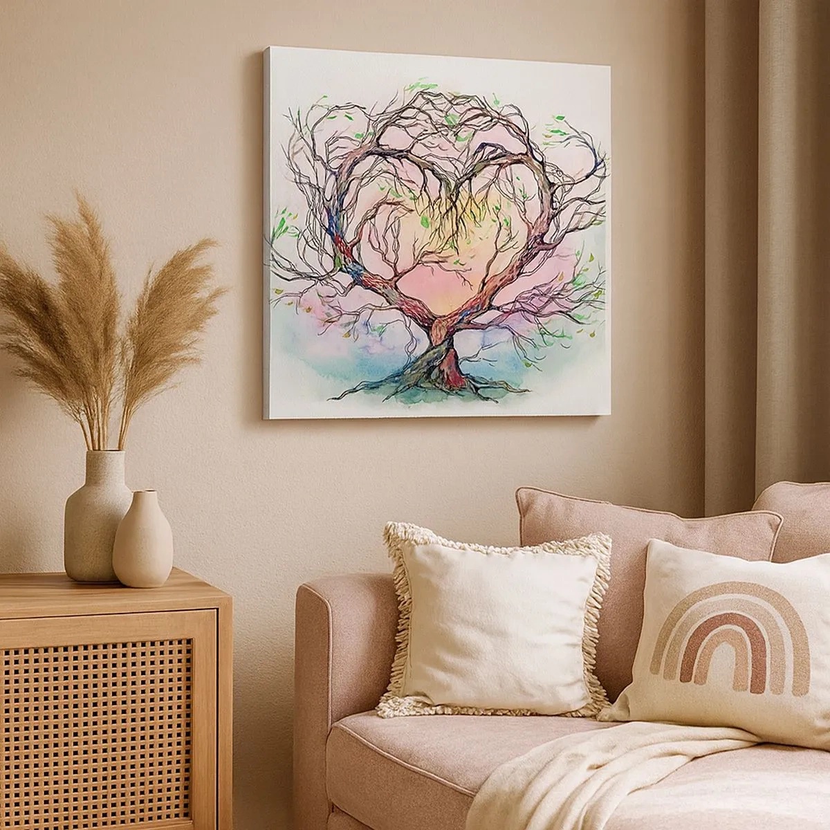 Canvastavla - Bild på duk - Tillsammans mot stormarna - 30x30 cm