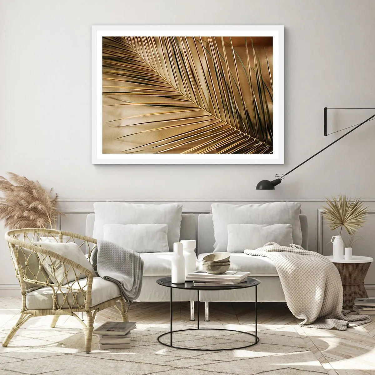 Affisch i vit ram - Naturlig pelargång - 91x61 cm
