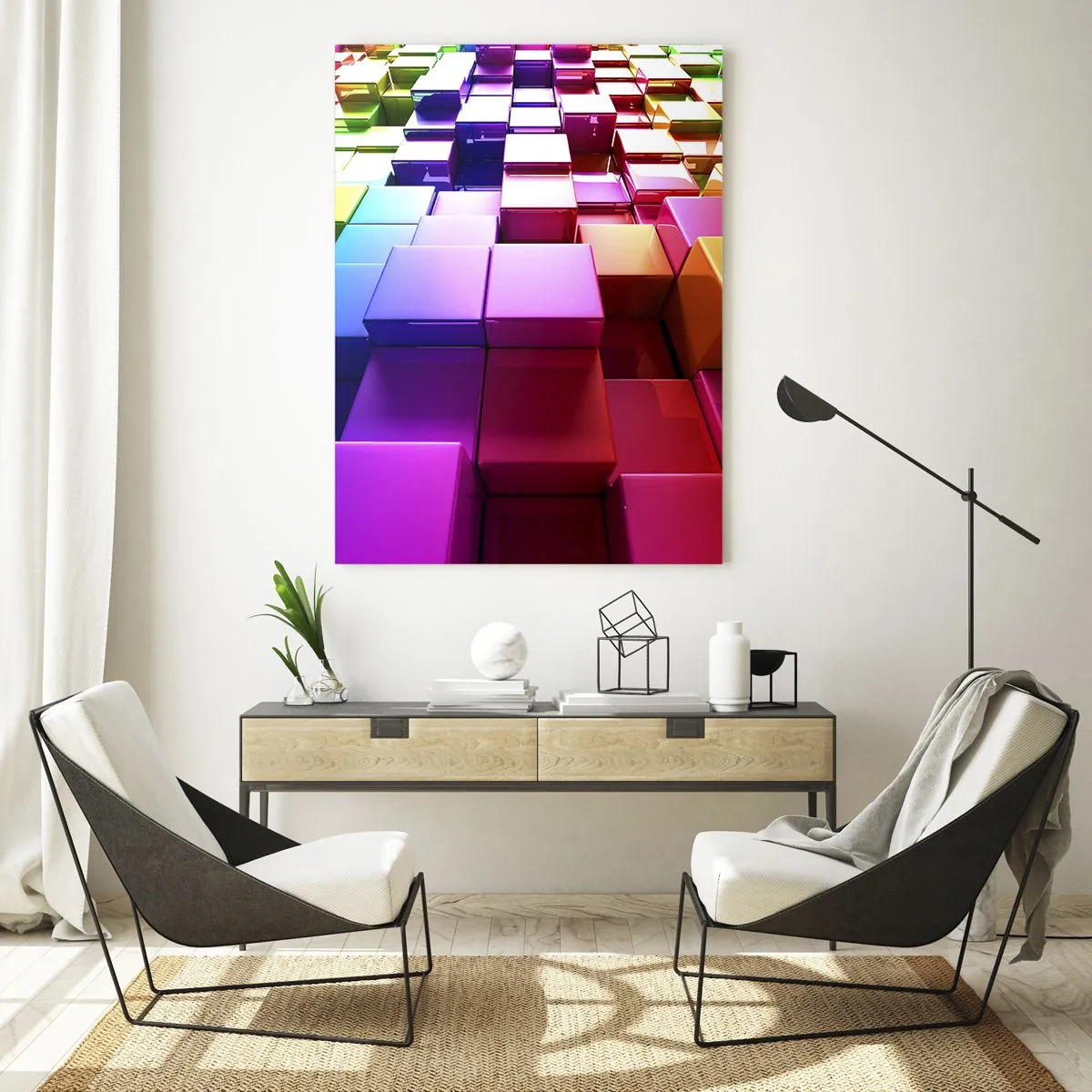 Glastavla - Bild på glas - Opkonst-variationer - 50x70 cm