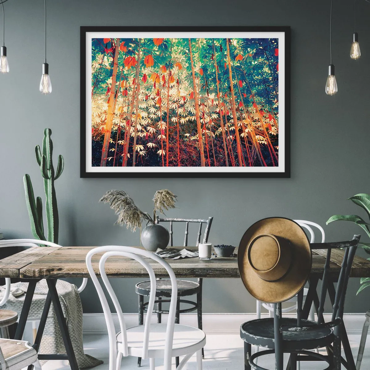 Affisch i svart ram - Lövbladens hemlighetsfulla liv - 100x70 cm