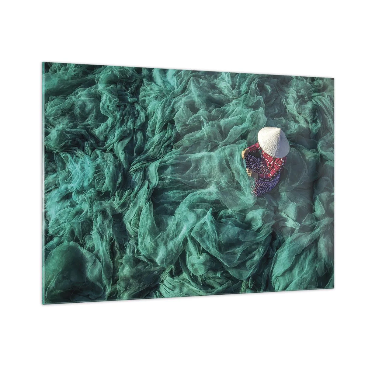 Glastavla - Bild på glas - I nätens hav - 100x70 cm
