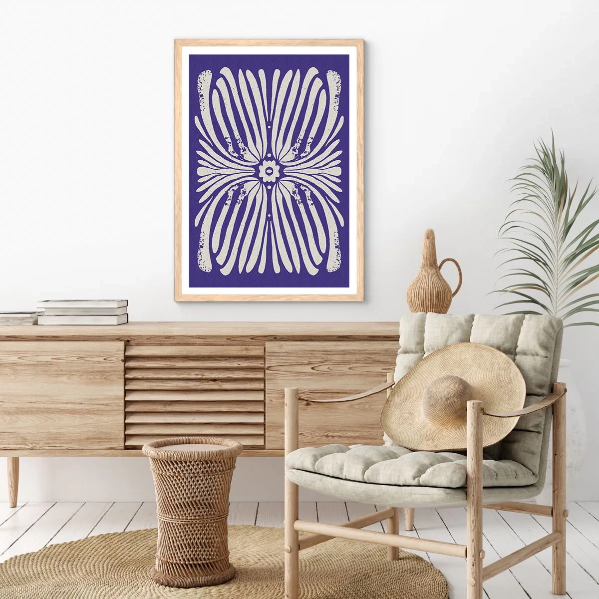 Affisch i ram av ljusek - Etnisk inspiration - 50x70 cm