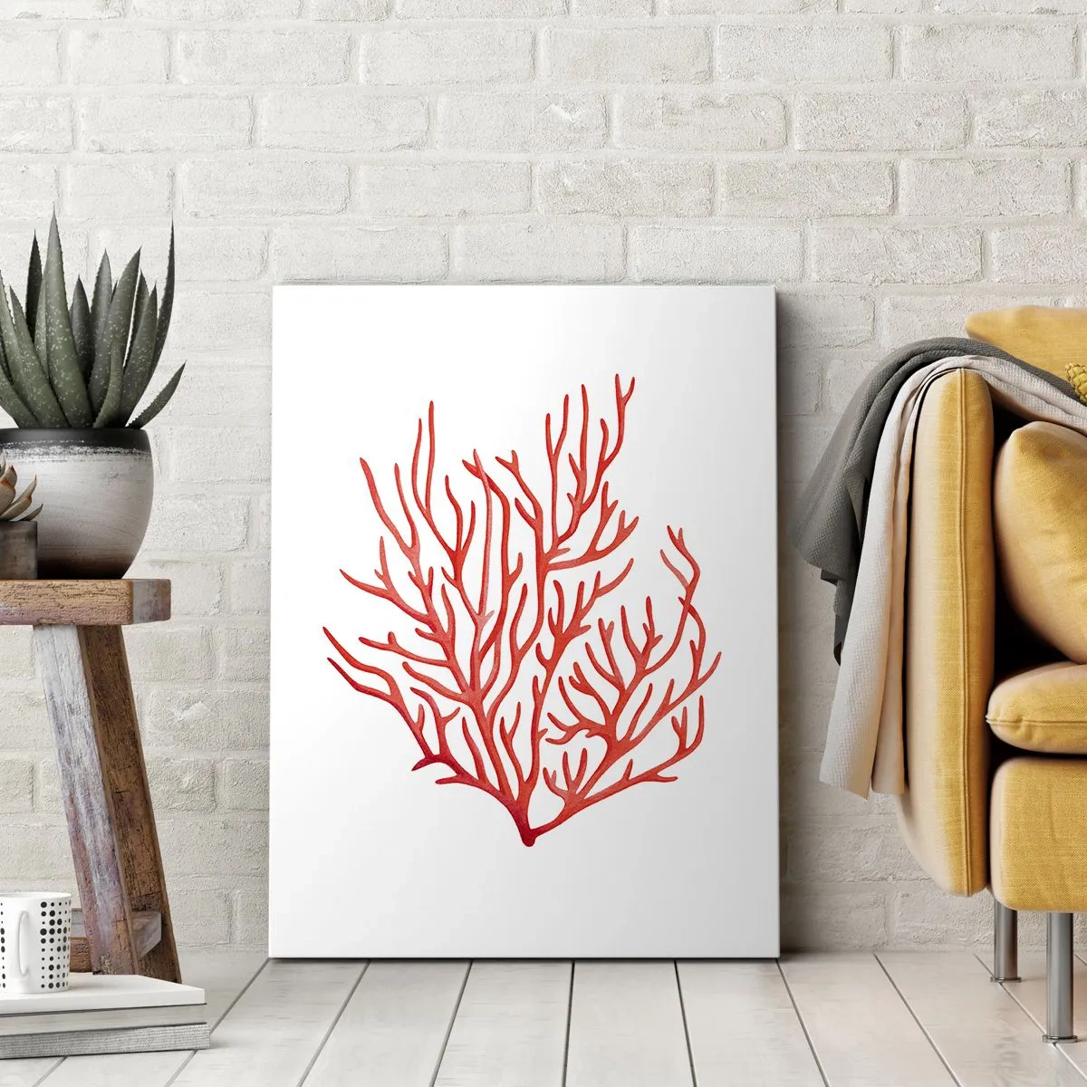 Canvastavla - Bild på duk - Filigran av korall - 50x70 cm