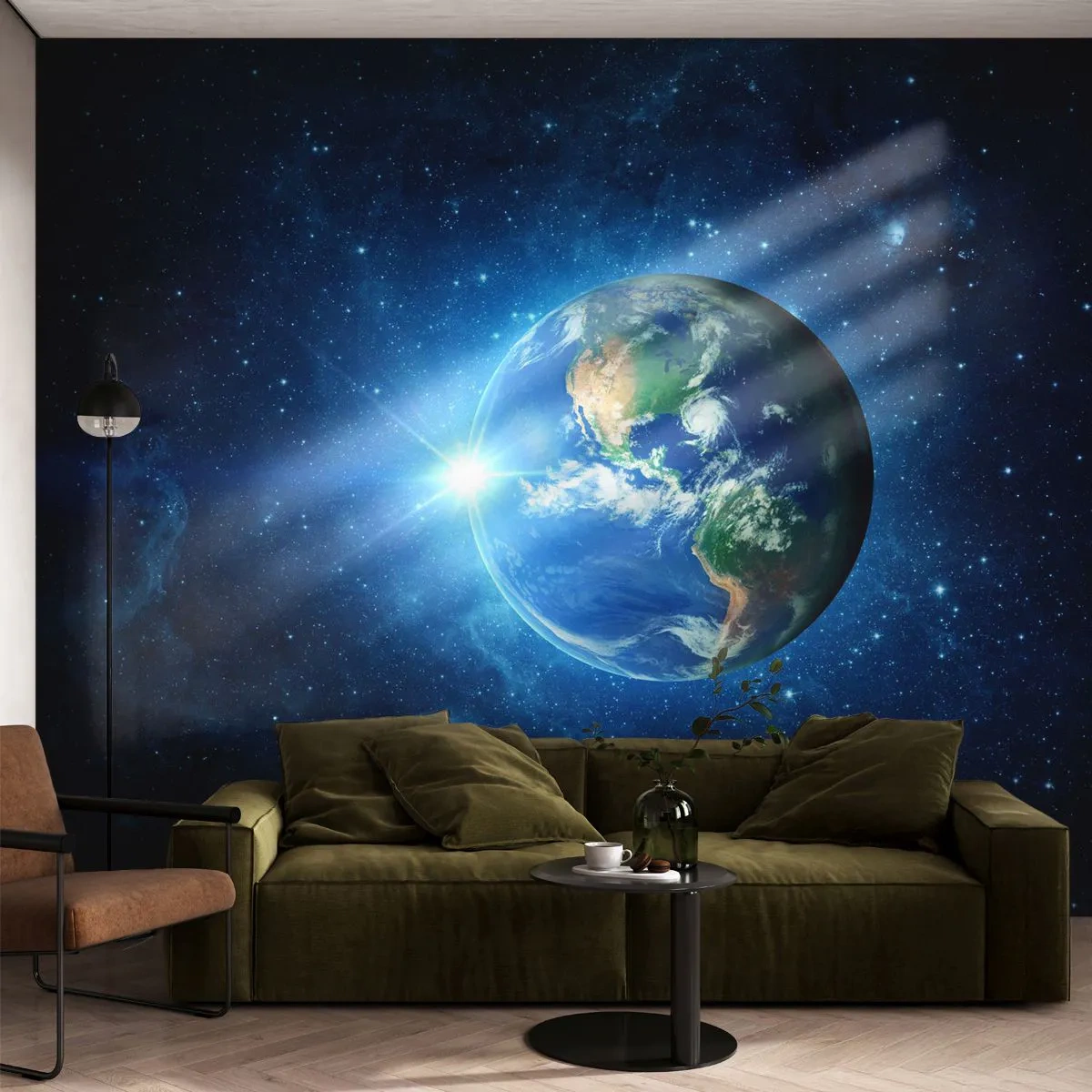 Fototapet Premium Sand - Vi är i himlen - Kosmos, Planeten jorden, Klot - 100x70 cm