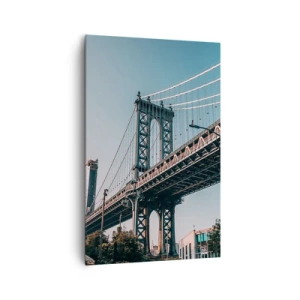 Canvastavla - Bild på duk - Över stadens vågor - 80x120 cm