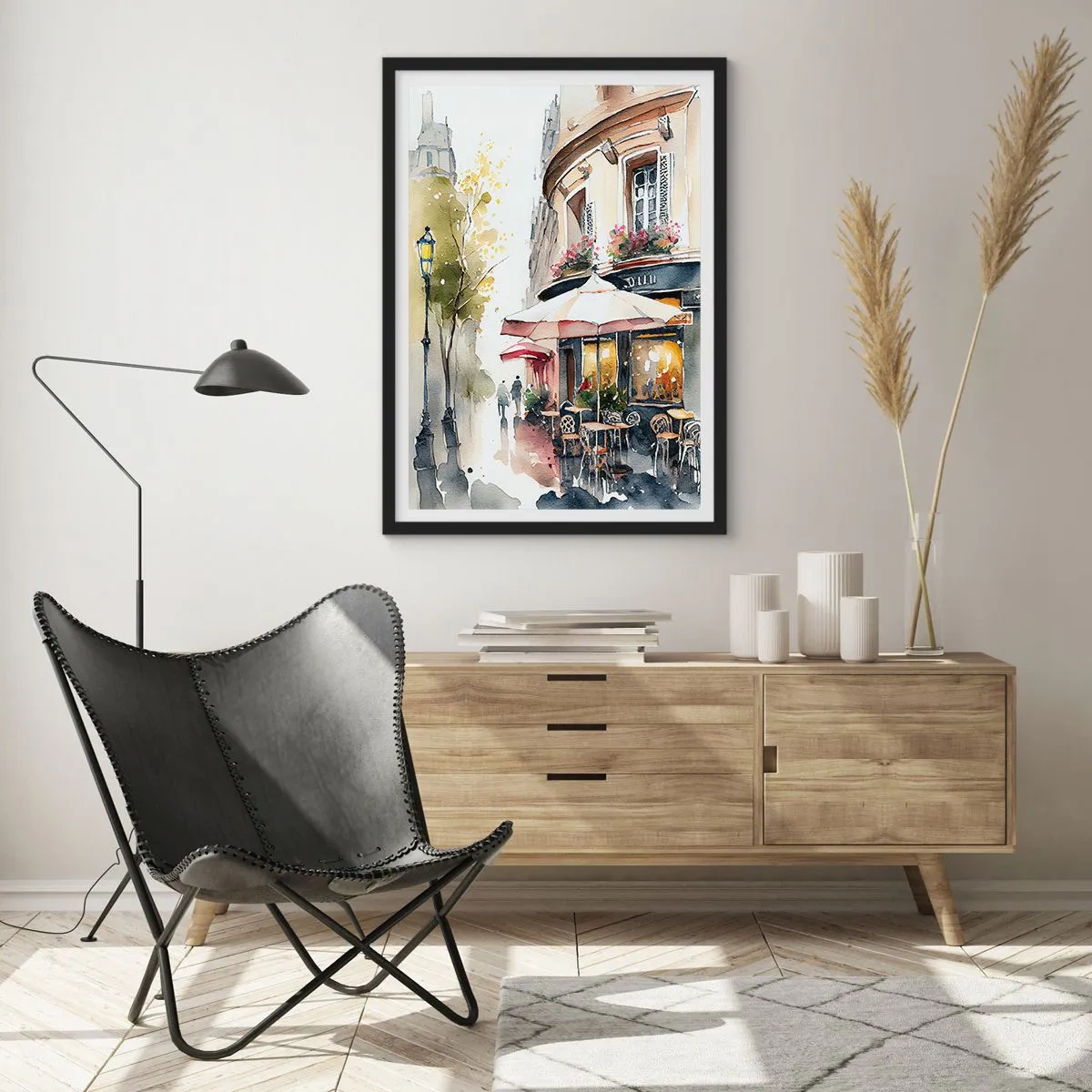 Affisch i svart ram - En parisisk morgon - 50x70 cm
