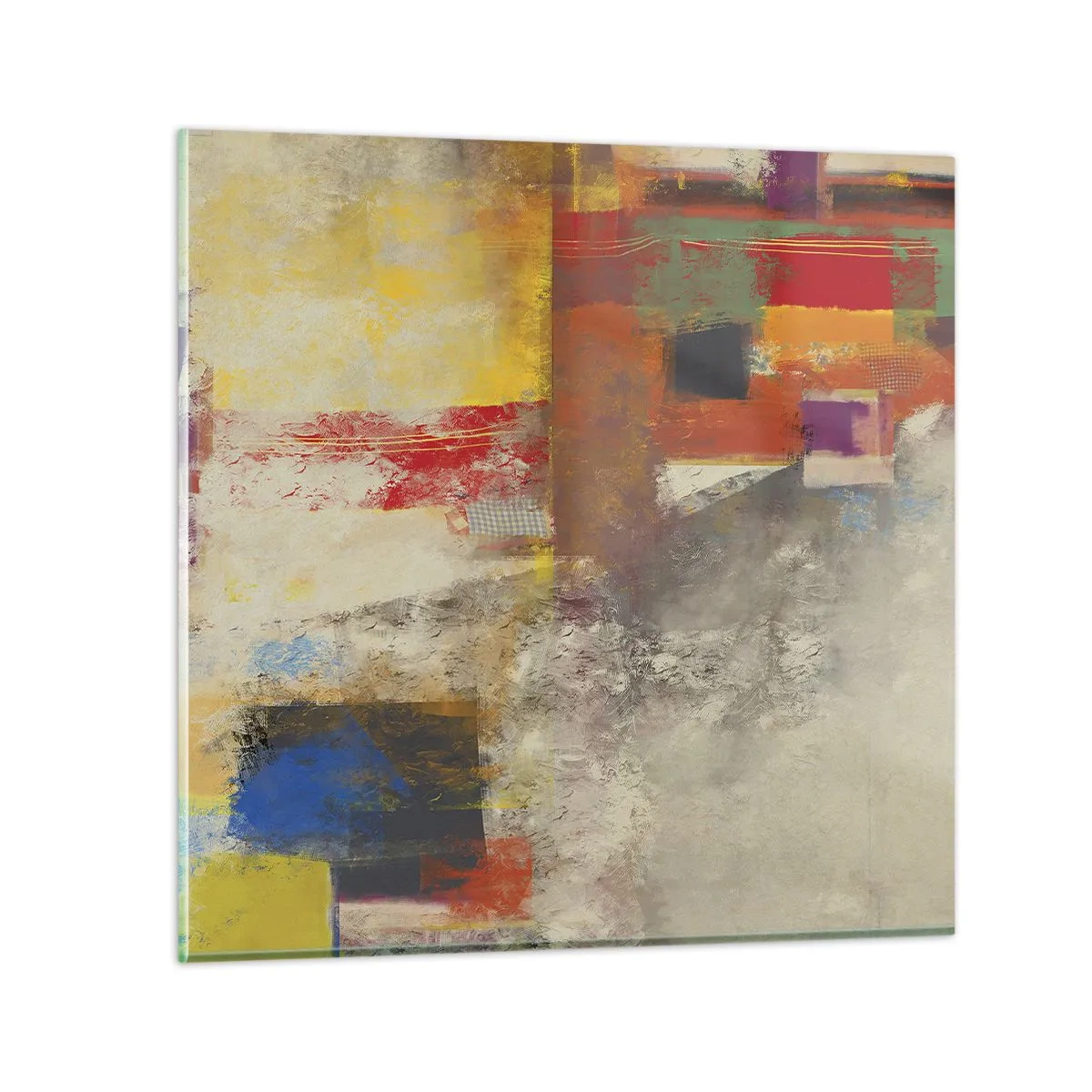 Glastavla - Bild på glas - Färgernas geometri - 30x30 cm