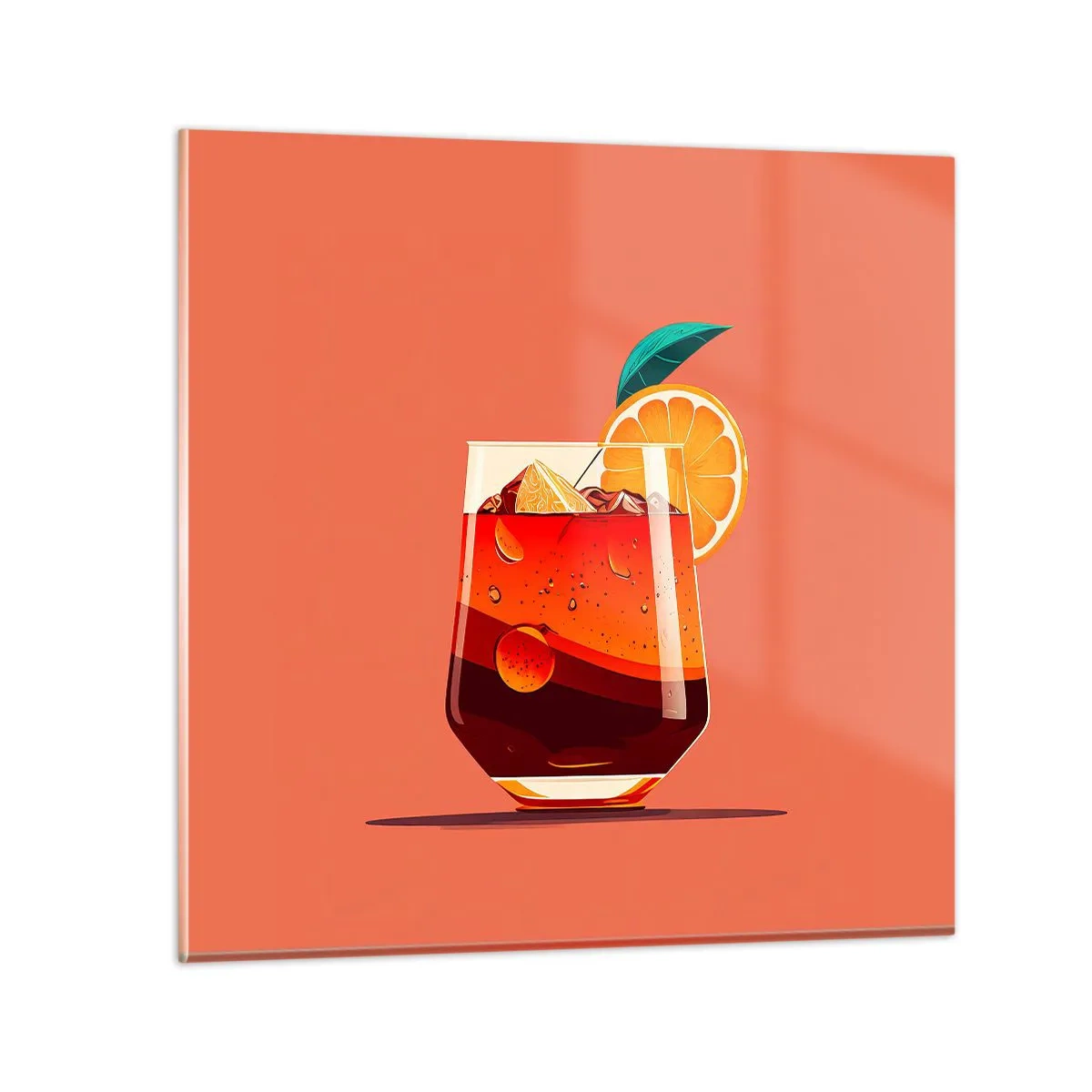 Glastavla - Bild på glas - Sommarens förfriskning - 30x30 cm