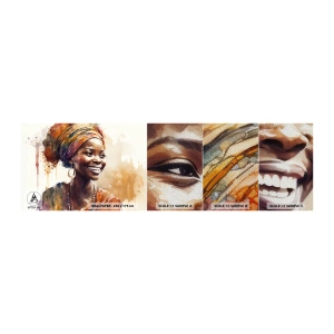 Provbit av fototapet Premium Sand - Afrikansk drottning - Kvinna, afroamerikan, Porträtt - 100x30 cm