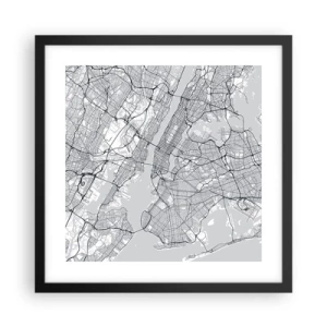 Affisch i svart ram - Metropolens anatomi - 40x40 cm
