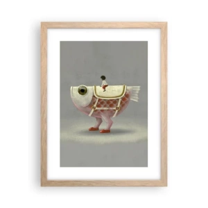 Affisch i ram av ljusek - Fiskryttare - 30x40 cm