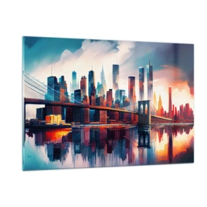 Glastavla - Bild på glas - Fenomenala New York - 120x80 cm
