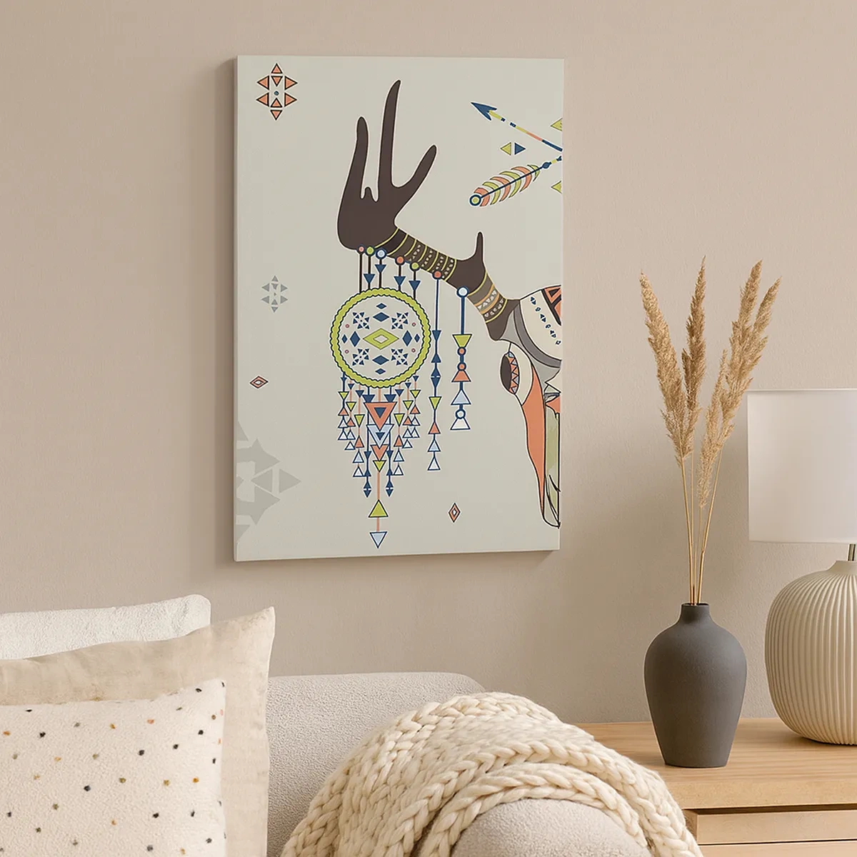 Canvastavla - Bild på duk - Indianjägares trofé - 50x70 cm