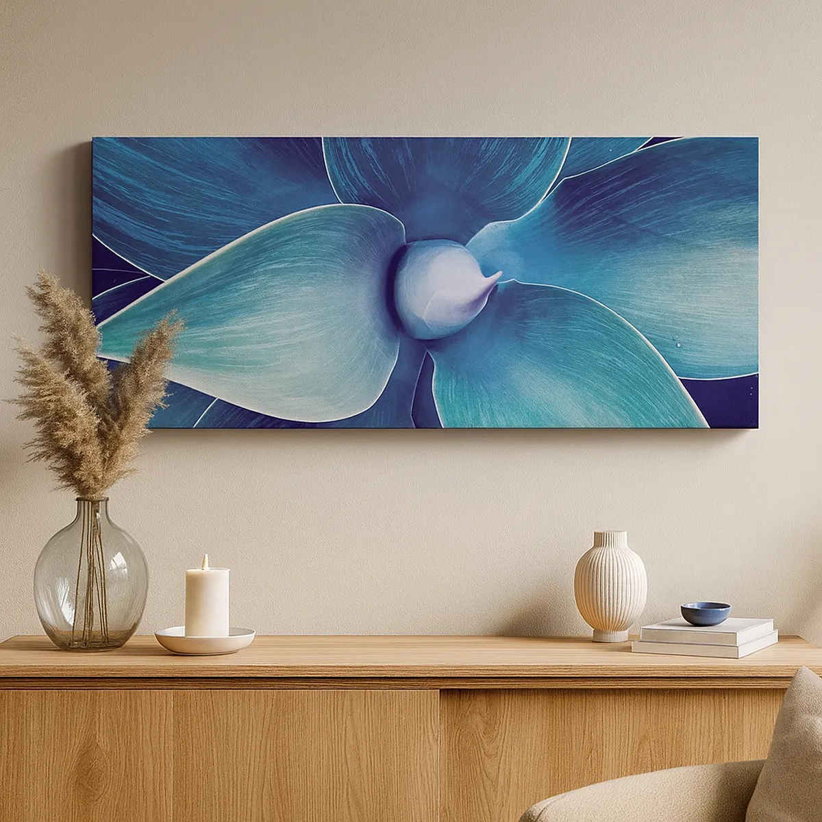 Canvastavla - Bild på duk - Blått från himlen - 30x30 cm