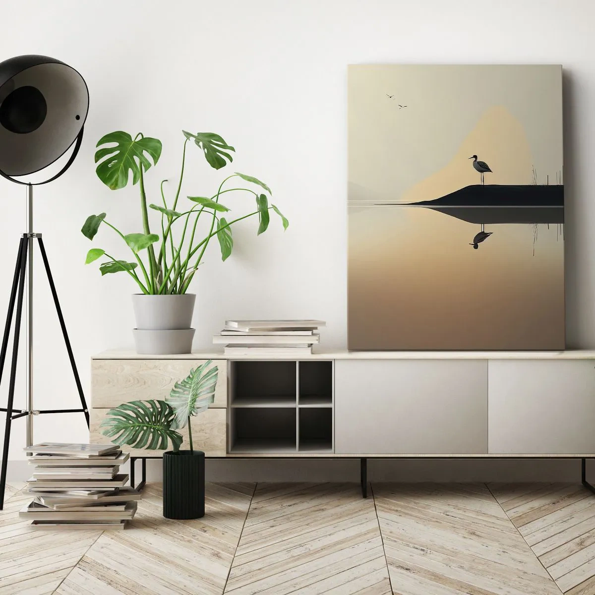 Canvastavla - Bild på duk - Herre på sjön - 70x100 cm