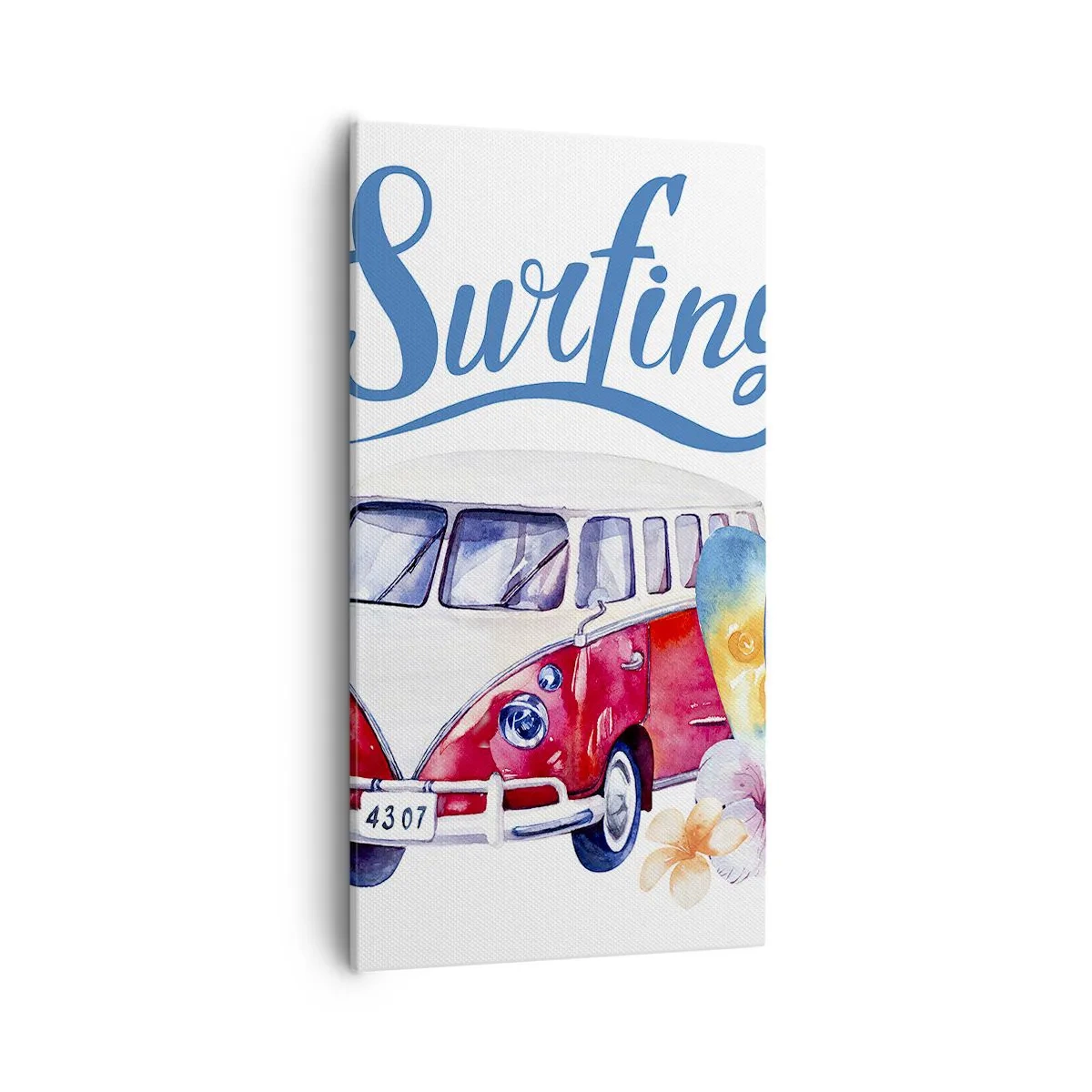 Canvastavla - Bild på duk - Gurka - en klassiker för surfaren - 55x100 cm