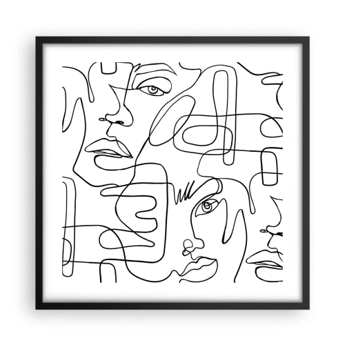 Affisch i svart ram - I trassliga känslor - 50x50 cm