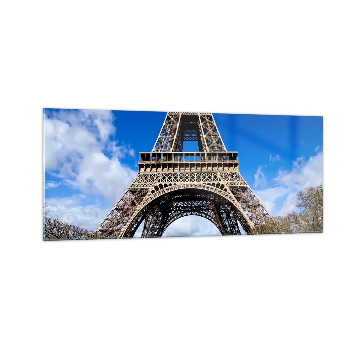 Glastavla - Bild på glas - Hela Paris vid dess fötter - 100x40 cm