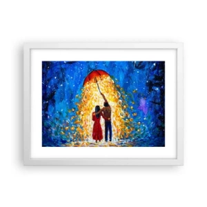 Affisch i vit ram - Magi på en regnig kväll? - 40x30 cm