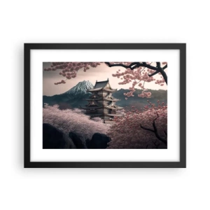 Affisch i svart ram - Ett land av blommande körsbär - 40x30 cm