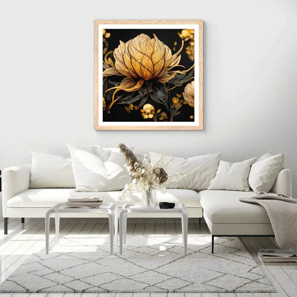 Affisch i ram av ljusek - Subtil skörhet - 60x60 cm