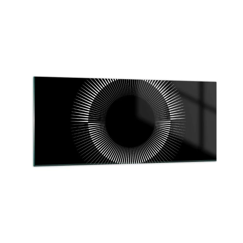 Glastavla - Bild på glas - Svart sol - 120x50 cm