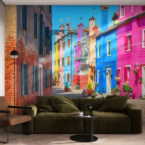 Självhäftande Fototapet Deluxe Sticker - Papegojalik stad - Stad, Italien, Arkitektur - 300x210 cm