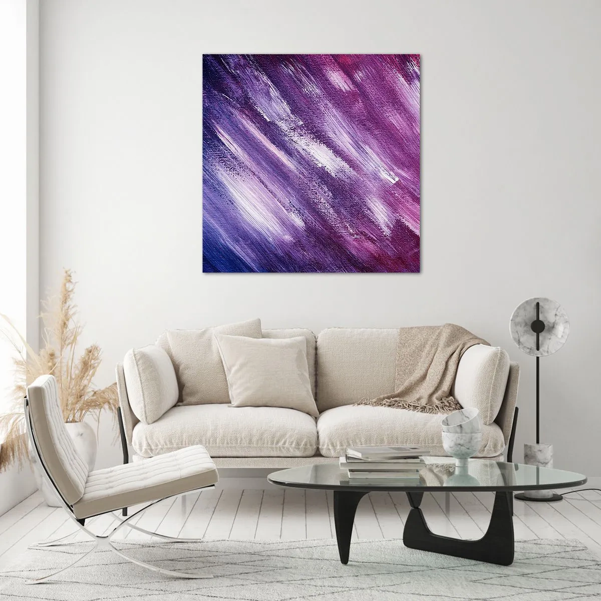 Glastavla - Bild på glas - När solig vind blåser - 70x70 cm