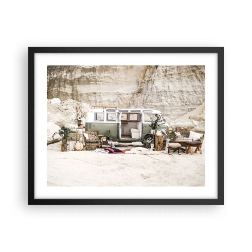 Affisch i svart ram - Dags att börja resan - 50x40 cm