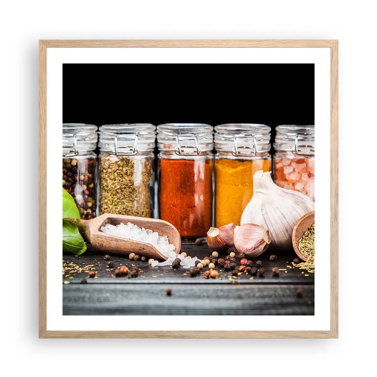 Affisch i ram av ljusek - Så att livet har smak - 60x60 cm