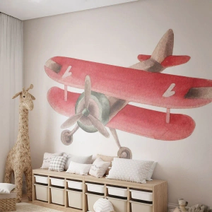 Fototapet Premium Sand - Redo att flyga högt - Plan, Barns, Årgång - 100x70 cm