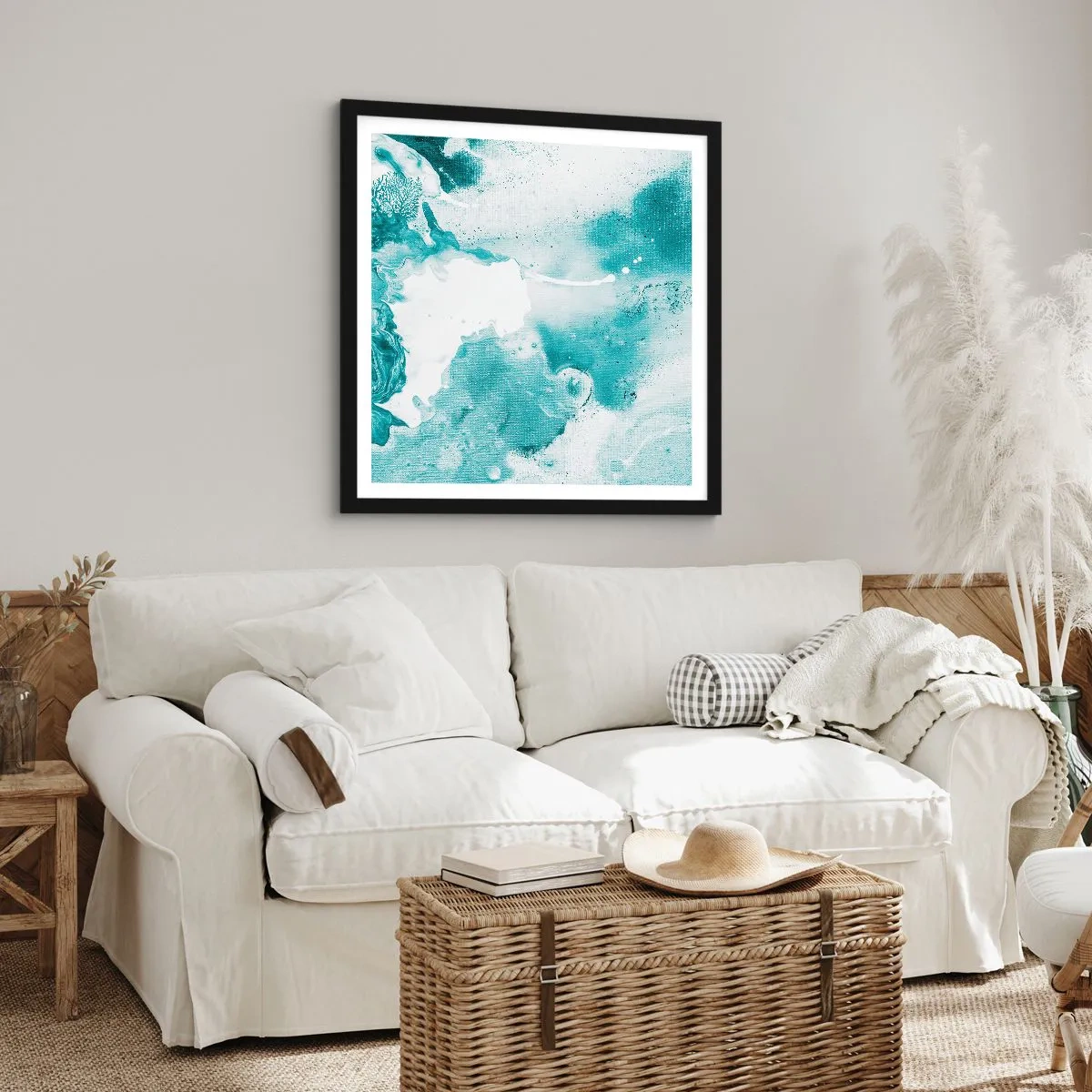 Affisch i svart ram - Blåa laguner - 50x50 cm