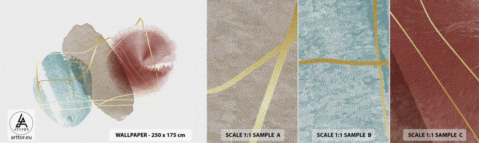 Provbit av fototapet Premium Sand - Rummets pärlor - Abstraktion, Bit, Modernt mönster - 100x30 cm