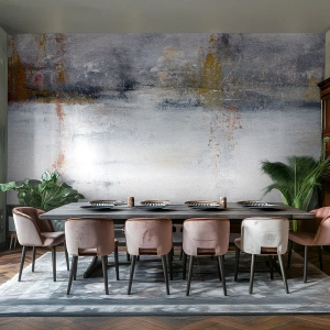 Självhäftande Fototapet Deluxe Sticker - Bakom luftridån - Abstraktion, Bit, Målning - 150x105 cm