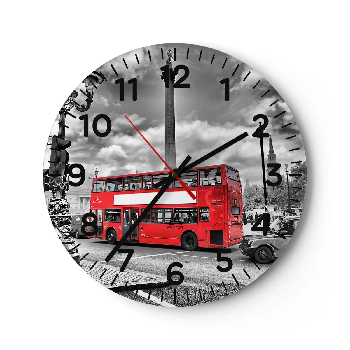 Väggklocka - Klocka på glas - Stadens riktiga blodomlopp - 40x40 cm