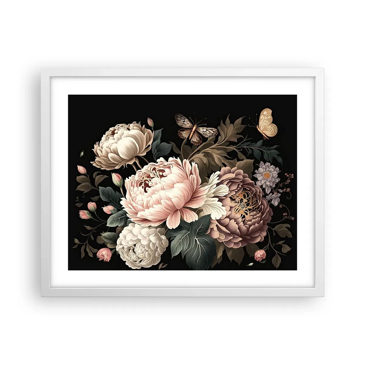 Affisch i vit ram - I barockstil - 50x40 cm