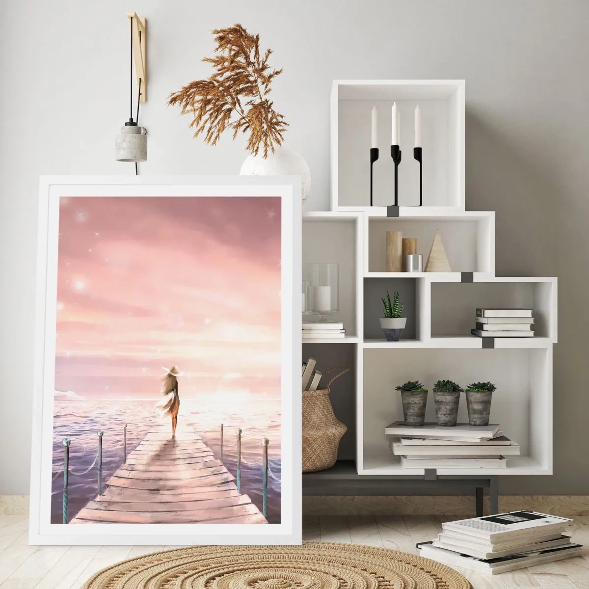 Affisch i vit ram - I drömmens ljus - 50x70 cm