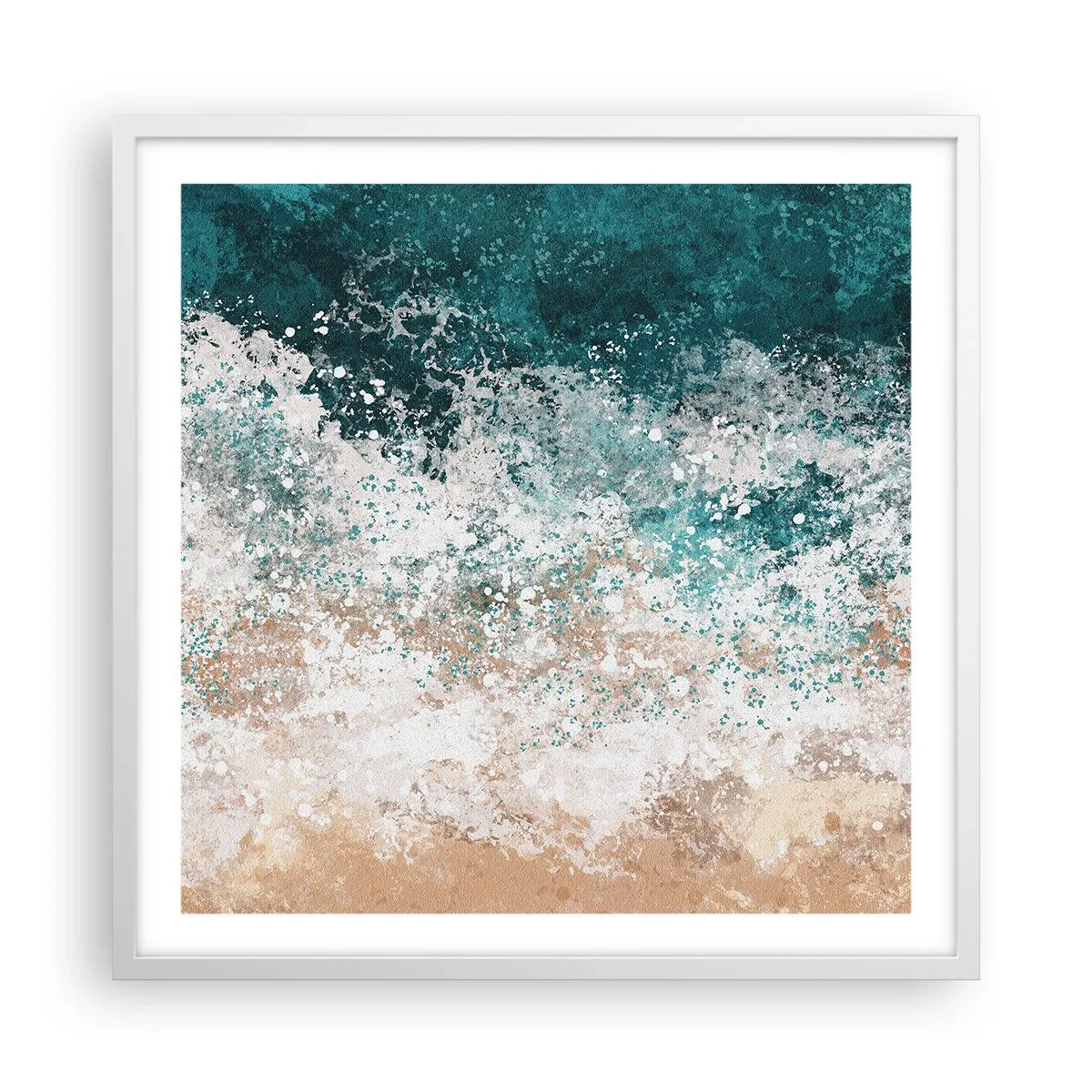 Affisch i vit ram - Berättelser från havet - 60x60 cm