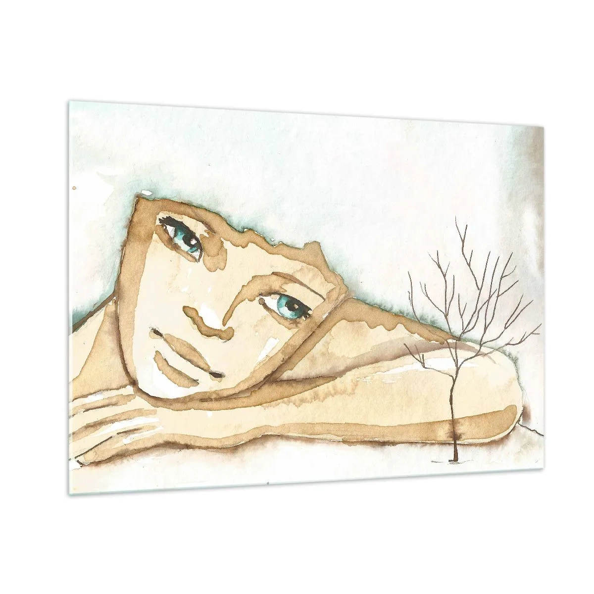 Glastavla - Bild på glas - Poesiträdet växer ur tystnaden - 100x70 cm