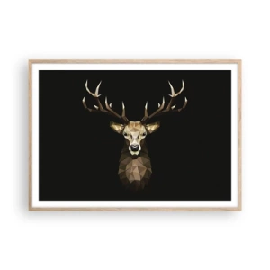 Affisch i ram av ljusek - Kubistisk hjort - 100x70 cm