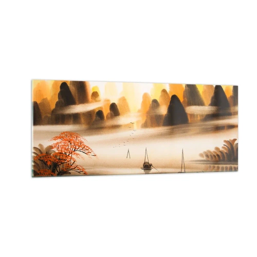 Glastavla - Bild på glas - Längre bort än Fjärran Östern - 100x40 cm
