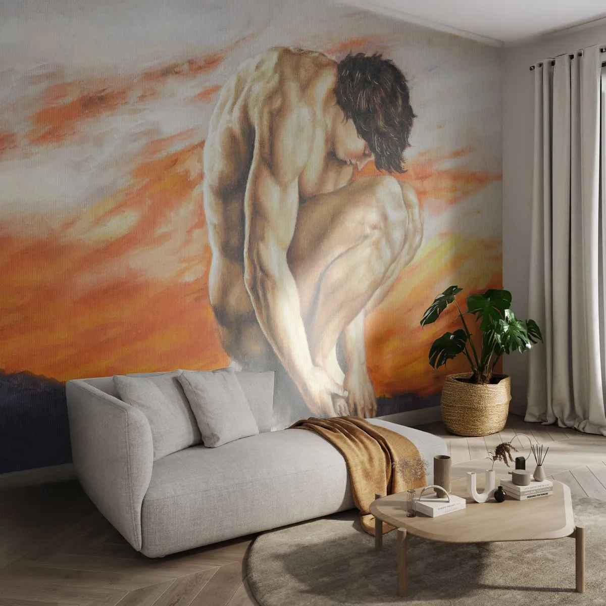 Fototapet Standard Eco - Försänkt i sig själv - Kropp, Man, Staty - 400x280 cm