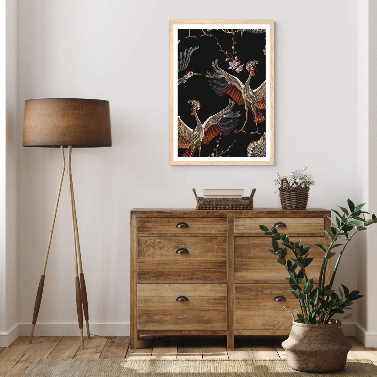 Affisch i ram av ljusek - Sagofågel - 70x100 cm