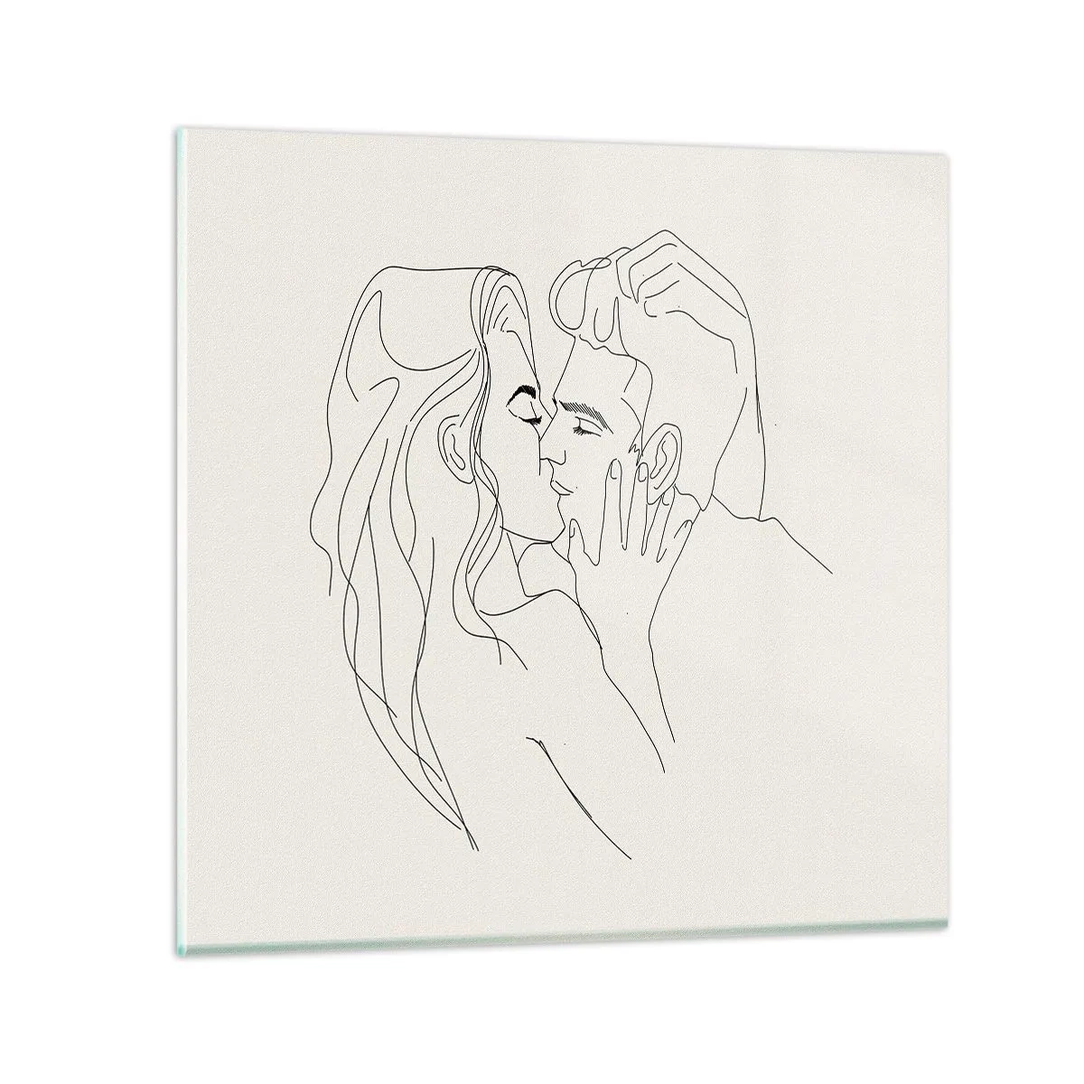 Glastavla - Bild på glas - I kärlekens famn - 50x50 cm