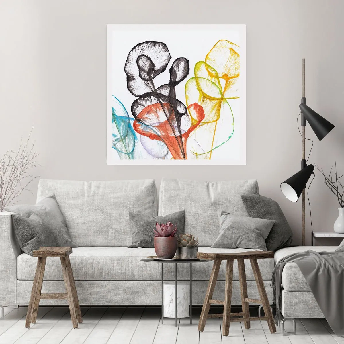 Affisch - Blommor med själ - 60x60 cm