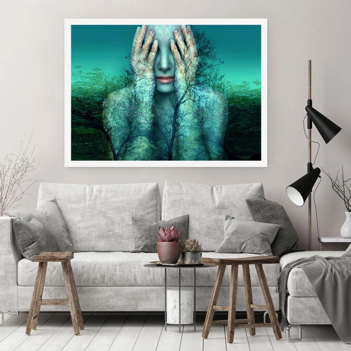 Affisch - Doppad i blått - 70x50 cm